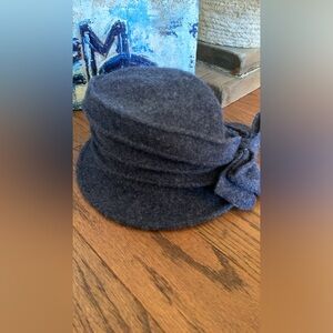Wool 57cm Hat Grey Bow Soft Structure